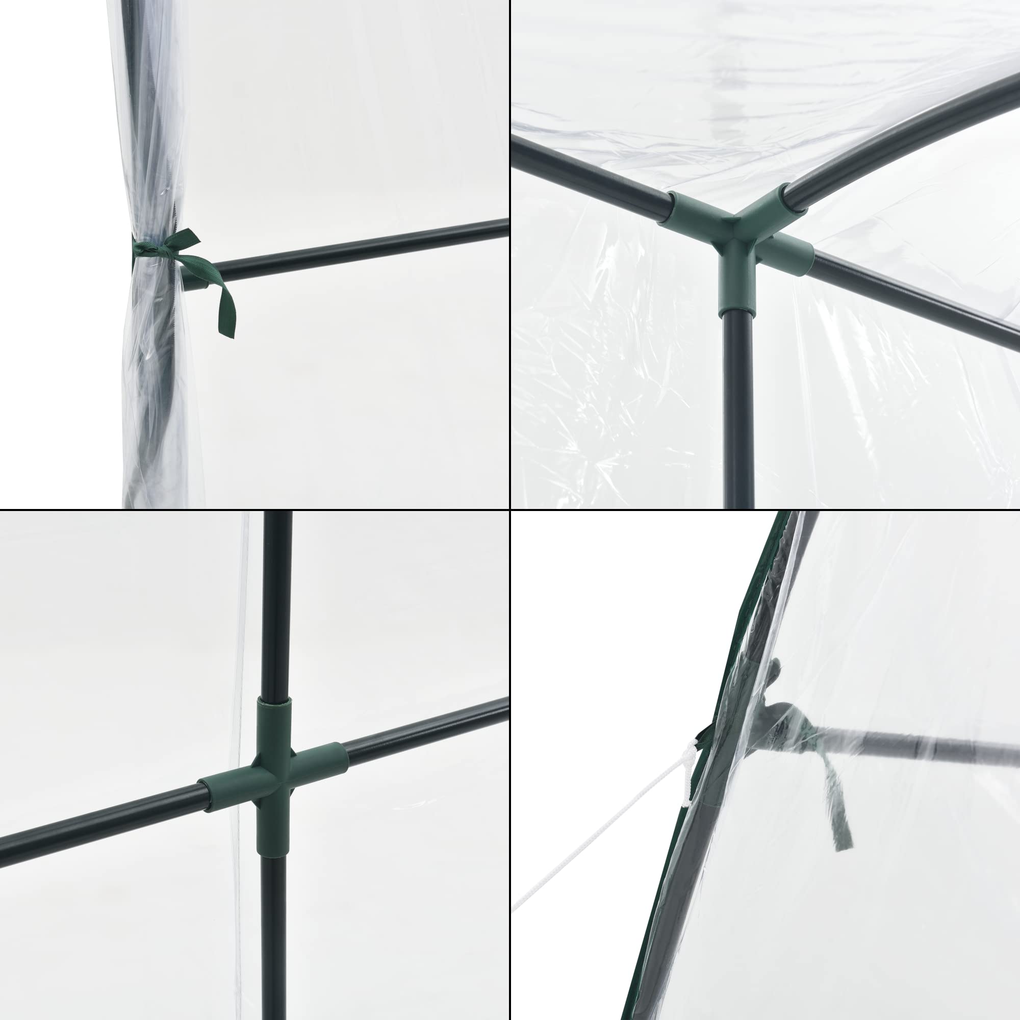 [en.casa] Serra da Giardino con Copertura in PVC Trasparente Serra per Orto Piante e Coltivazione Apertura a Cerniera Tetto Arcuato 200x100x215 cm