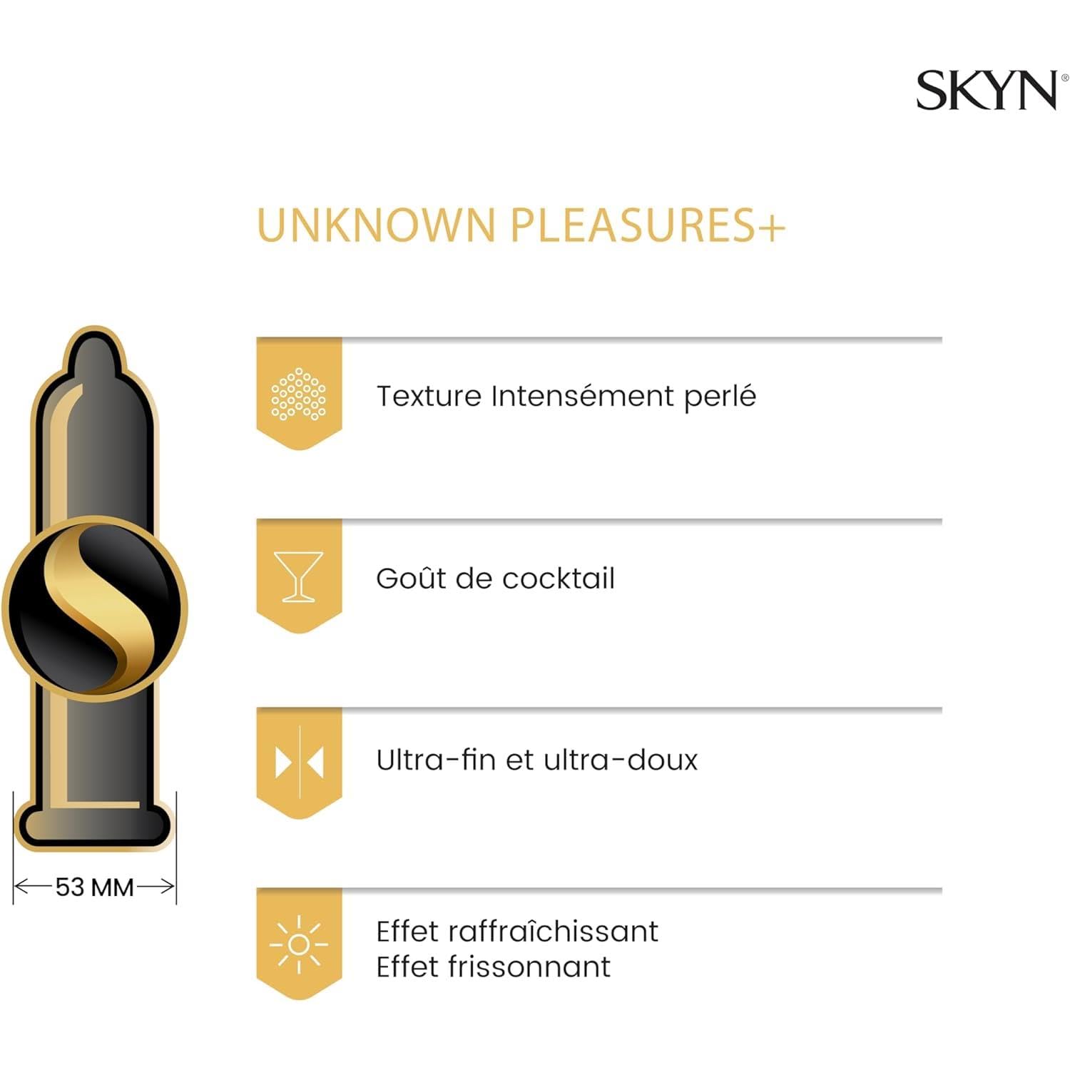 Skyn - Confezione da 56 serbatoi UNKNOWN PLEASURES Senza Lattice