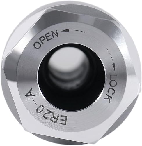 Miniatura 63 de Accusize Industrial Tools Mandril con boquilla Er32 con vástago R8, RPM máximas: 8000 RPM, extremo de barra de tracción 7/16''-20, TIR máximo