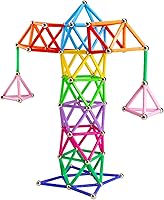 Vista 6 de Juego de 312 piezas de varillas magnéticas de construcción, juguetes educativos magnéticos, juguetes de apilamiento magnético STEM, juguete