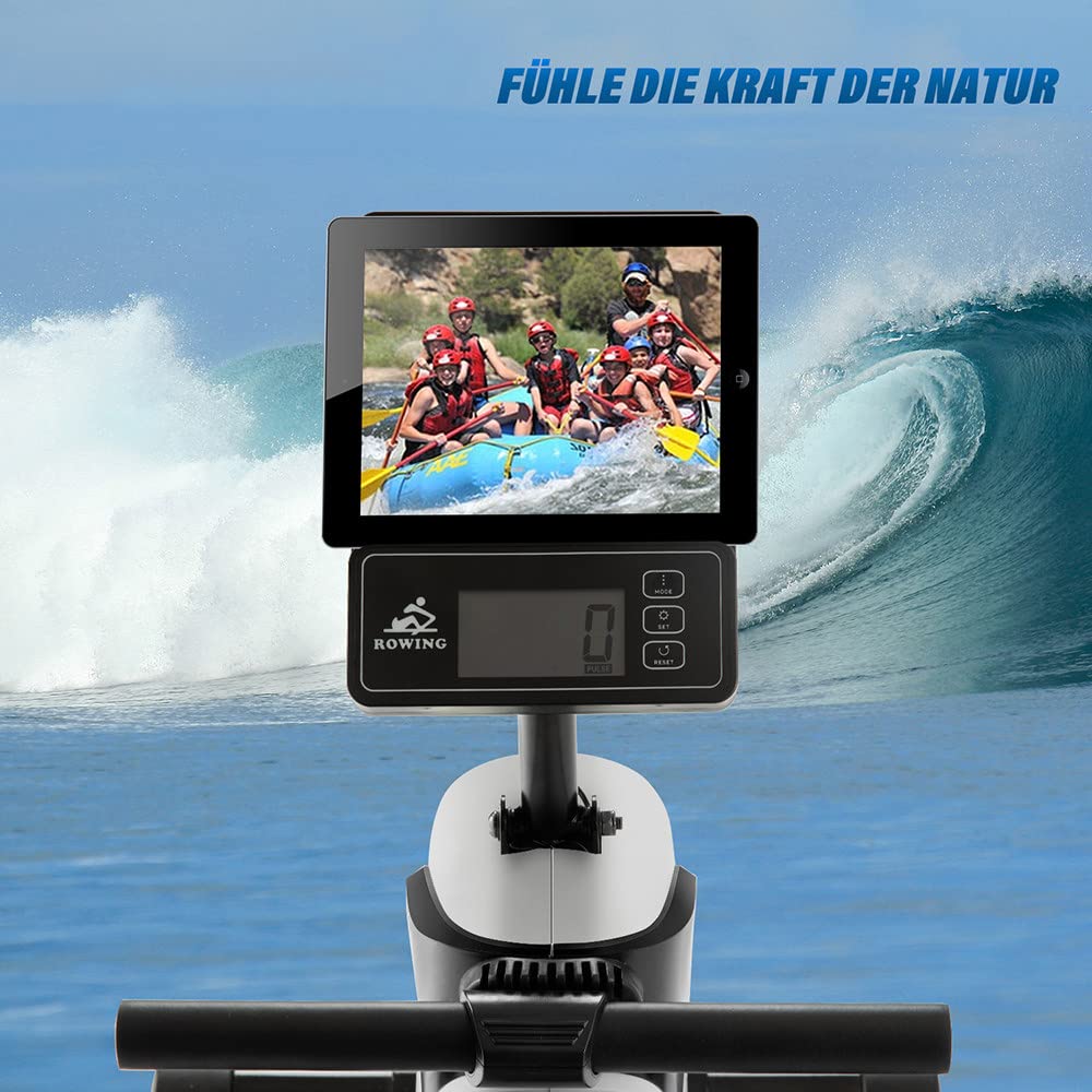 Vogatore Domestico Regolabile per La Casa,Vogatore Magnetico,8 Livelli di Resistenza,con Monitor LCD Silent Rower,Doppi Scivoli in Alluminio,Fino A 110Kg,Fitness Attrezzi Casa.