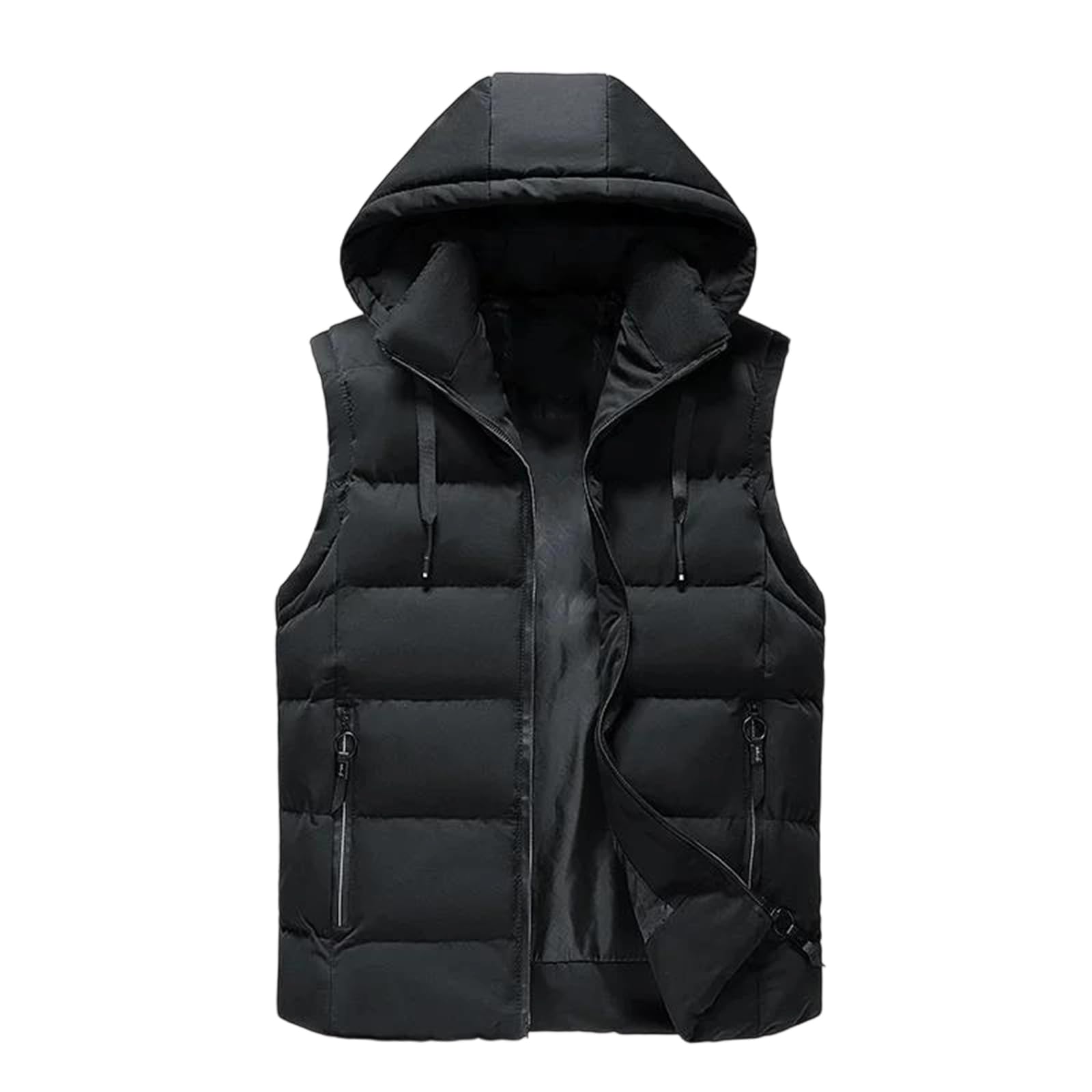 Doudoune sans manches matelassée à capuche chaude imperméable hiver