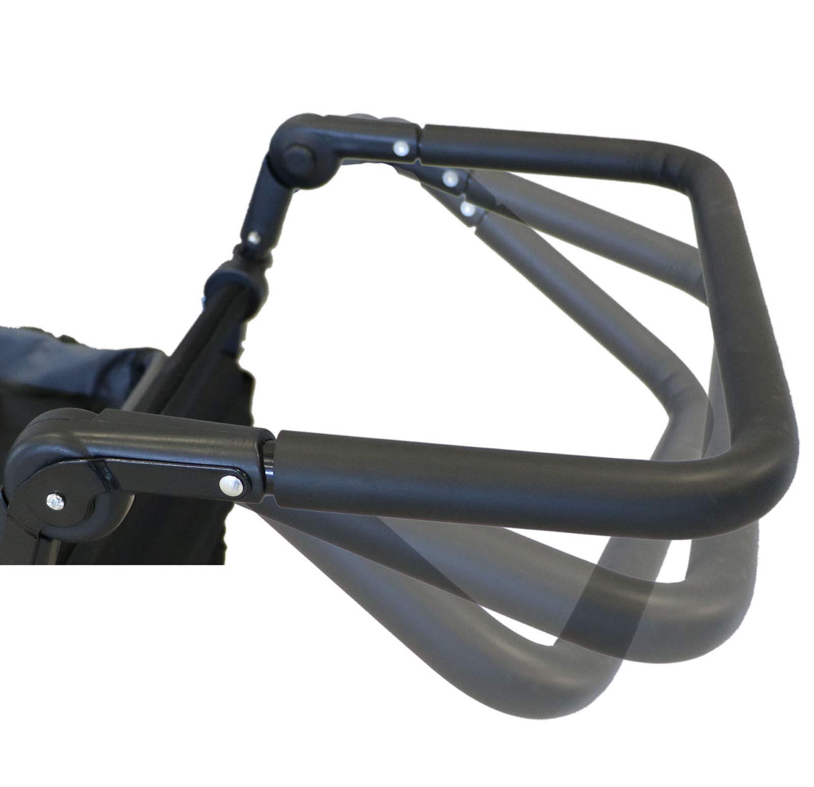 DMS BW-03B Chariot de transport pliable avec toit - Pneus en caoutchouc plein - Avec système de sonnerie pour enfants - Avec sac de transport et systèmes de freinage - Bleu