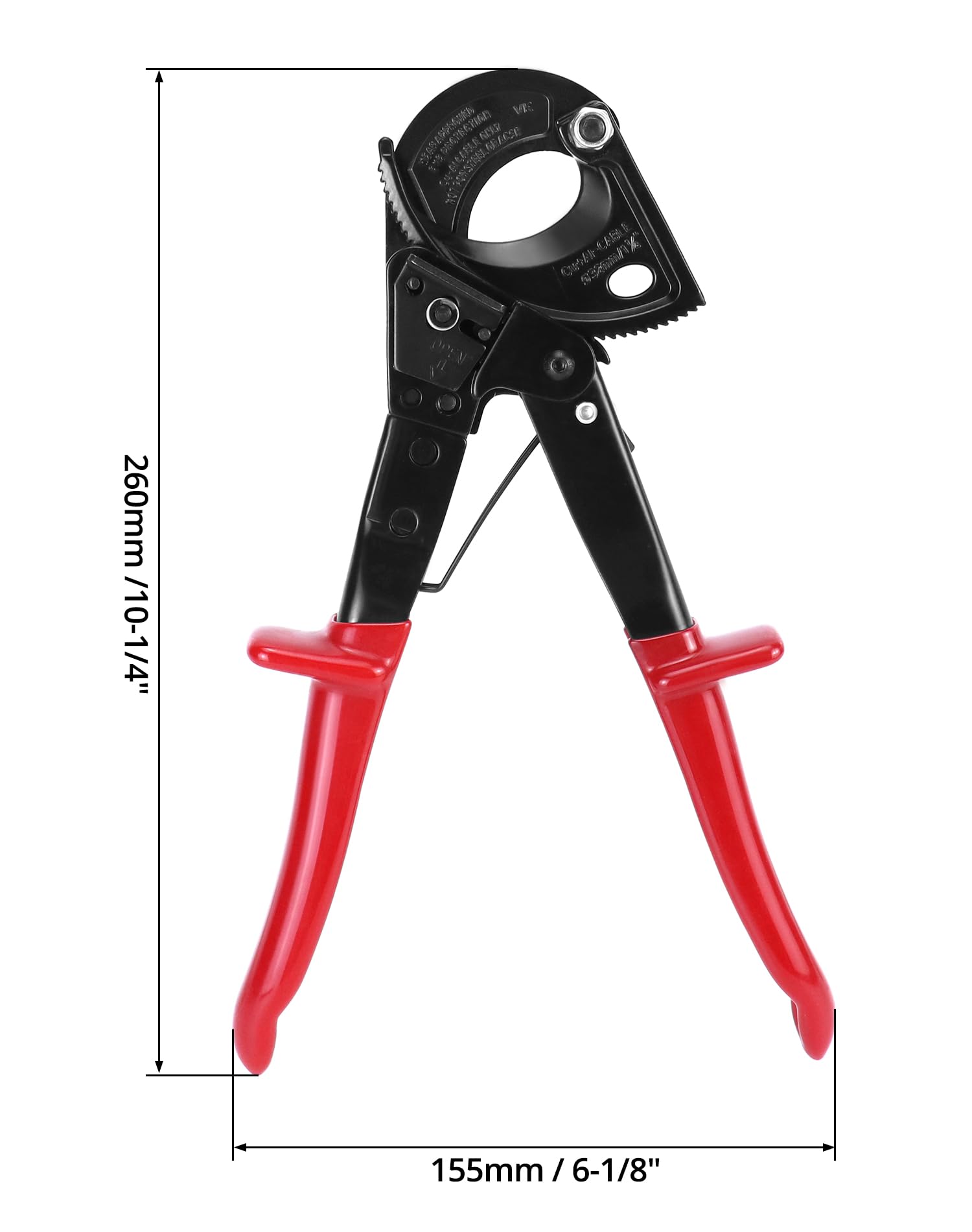 QWORK® Coupe-câble, HS325A Coupe-câble à cliquet robuste, pour câbles en cuivre aluminium, jusqu'à 240 mm²