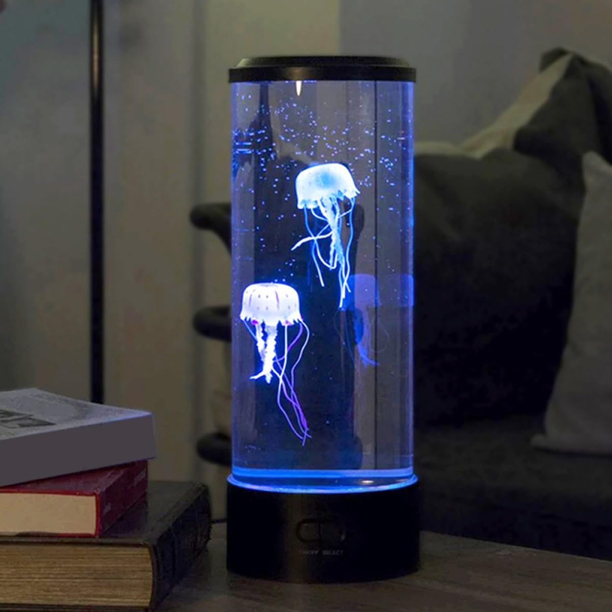 Lámpara de Noche LED de Medusas para Dormitorio Luz Tersa y Decoración en Abs y Acrílico, Incluye Cable USB para Ambiente Relajante Hogar