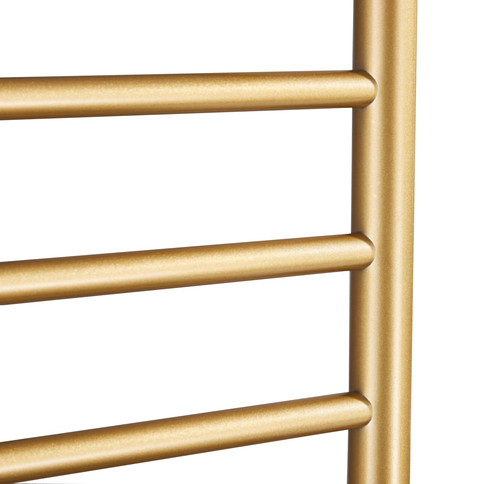 Sèche-Serviettes Electrique Chauffant Mural, Porte-Serviettes 10 Barres avec Minuterie Intégrée, Chauffe-Serviettes en Acier Inoxydable 304 pour Salle De Bain, 115 W, Doré,Plug in