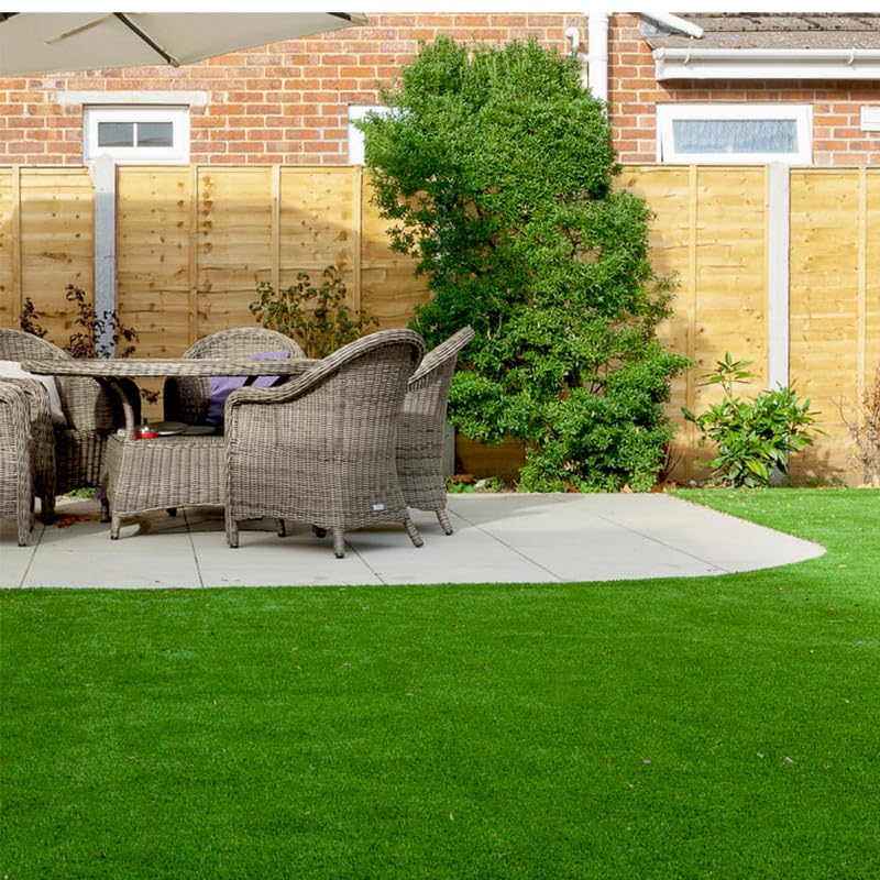 Astroturf - Erba sintetica spessa e realistica, 3,5 cm x 1,5 m, per interni ed esterni, tappeto per giardino, cortile, patio, balcone
