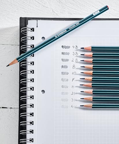 Image of STABILO Othello Graphite Pencil Set, 6 Assorted Grades | Graphite sketching pencils in assorted grades for shading, sketching and technical drawing; set of 6