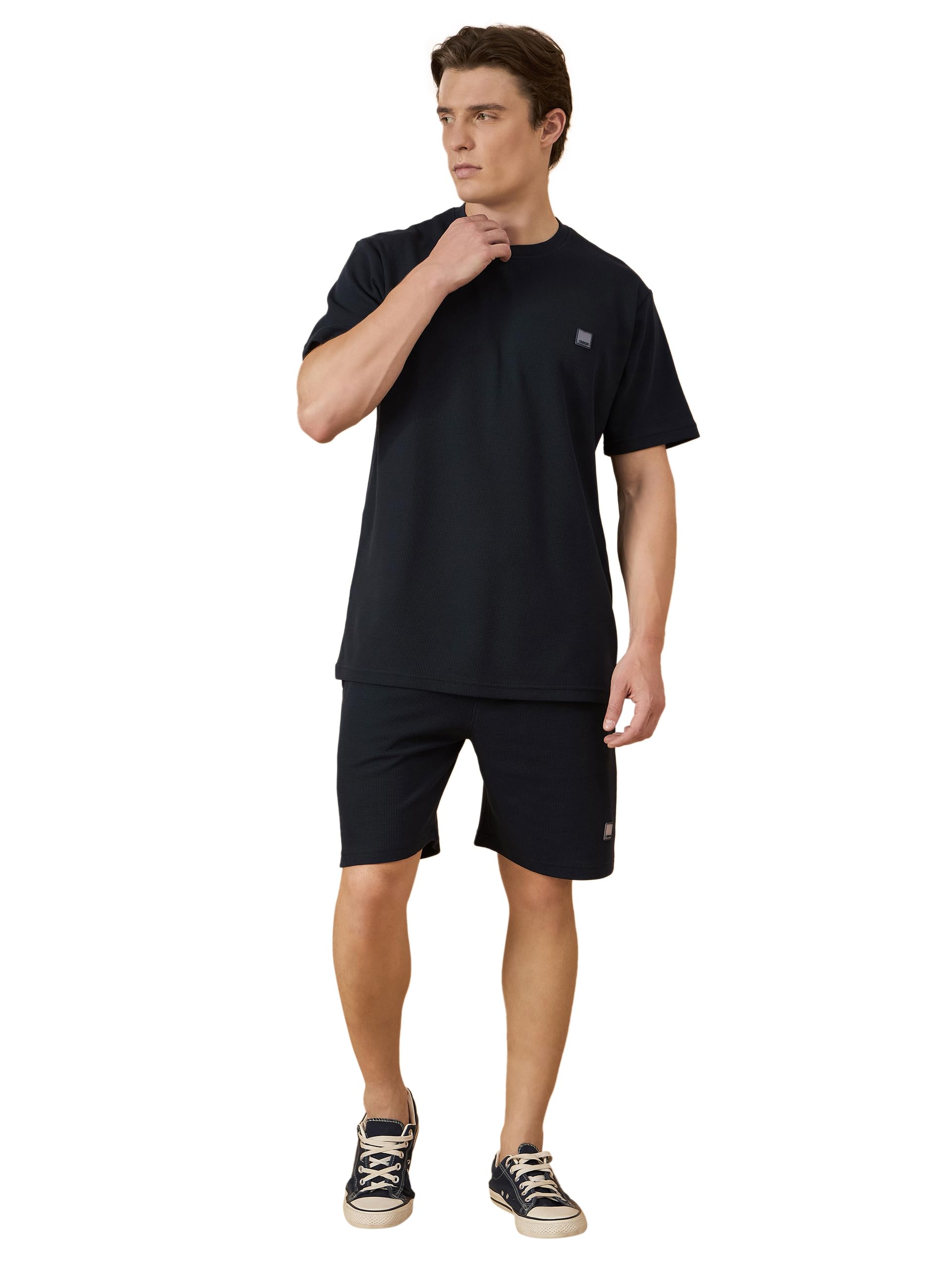 club york Men Navy Solid Regular Fit Short-picture-23
