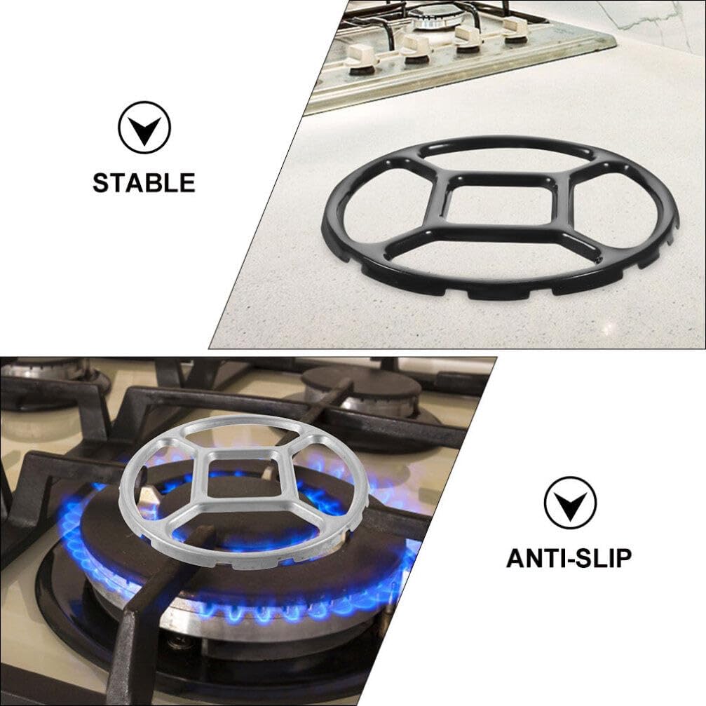 Kichvoe 2pcs Non-slip Wok Support Rings for Gas Stove Construction Temperature Resistant for Stabilizing Woks and Pots Cooktops