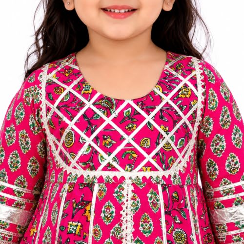 Image of LITTLE GINNIE Girls Kurta Sharara Set | Traditional Ethnic Wear for Kids