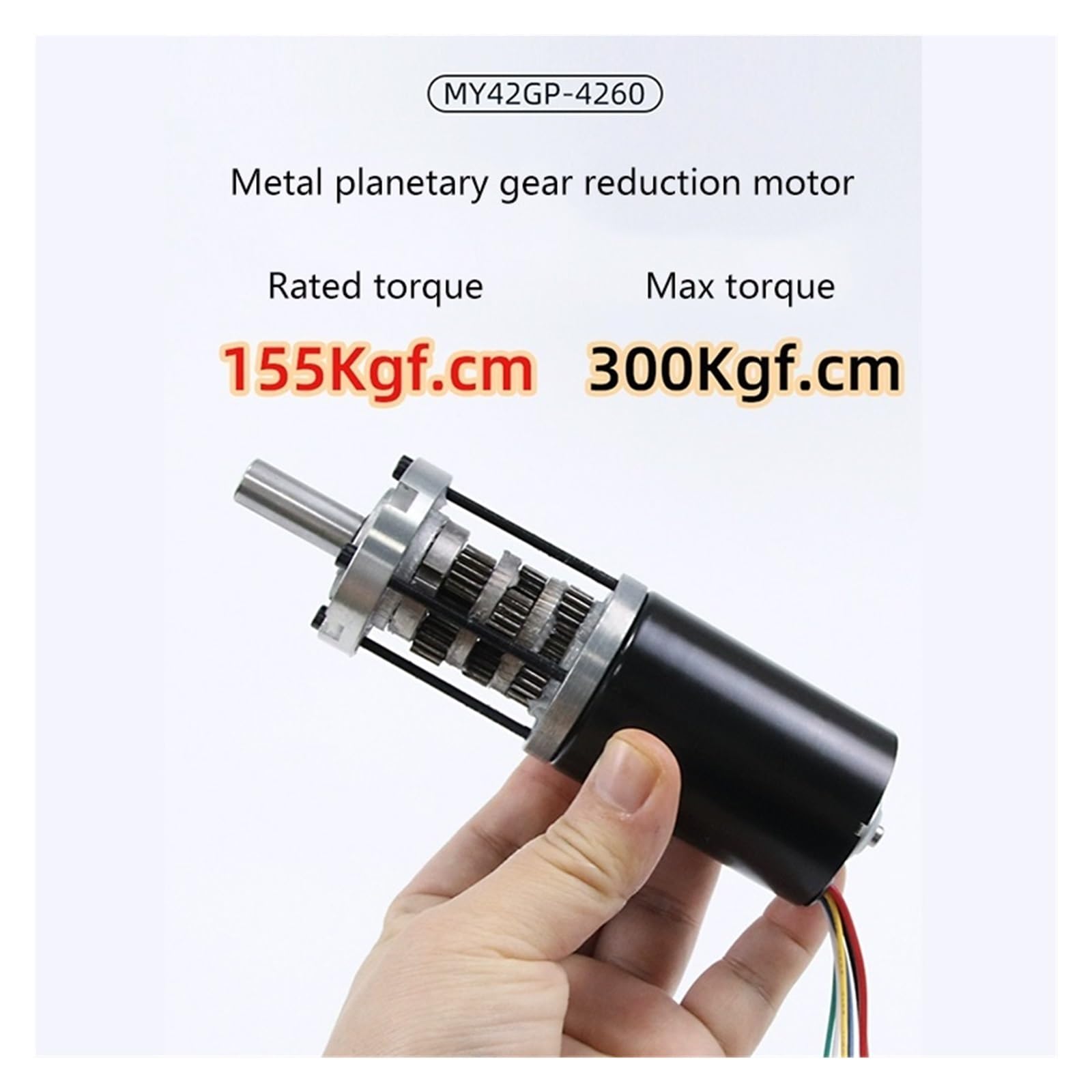 Mini silnik prądu stałego, Bezszczotkowy silnik redukcyjny z przekładnią planetarną DC 155kgf.cm 7-1351 obr./min 12 V 24 Czarny 42GP-4260(185RPM,12V)