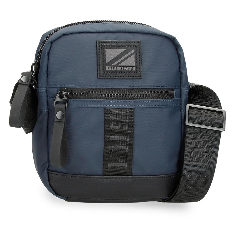 Pepe Jeans Hoxton Umhängetaschen und Kulturbeutel, Schwarz und Blau, Polyester PU, verschiedene Größen, blue, One Size, hoxton crossbody bag