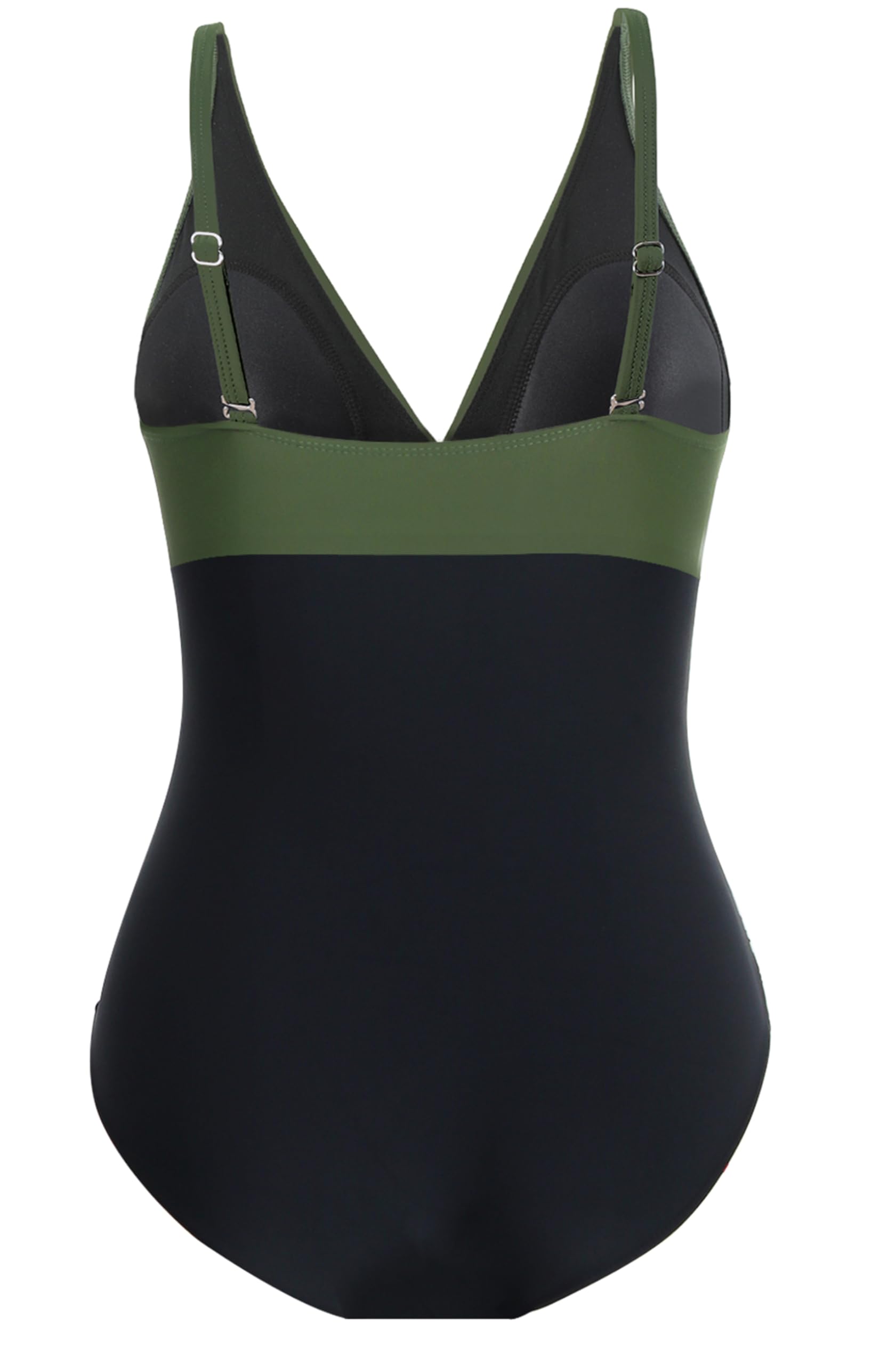 LA ORCHID Damen Badeanzug bauchweg Push up einteiliger Badeanzug bademode v Ausschnitt bademode high Waist für Urlaub