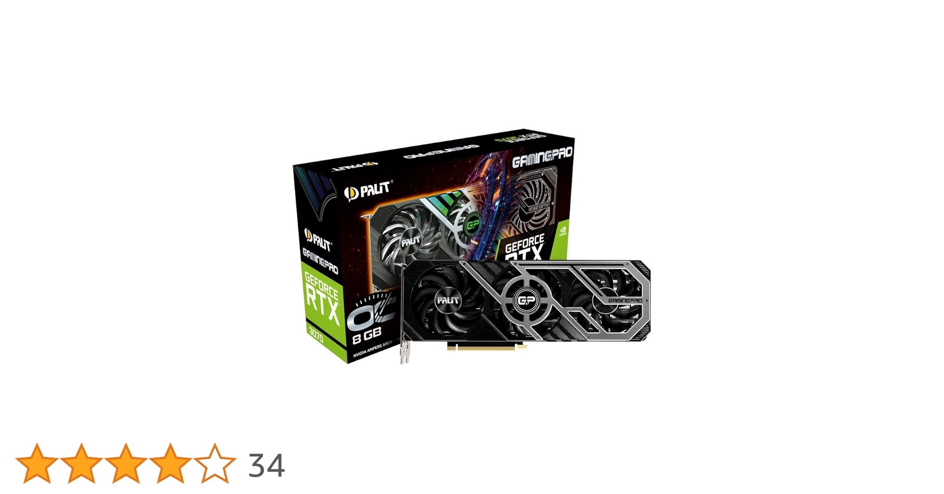 nVidia Palit Tarjeta gráfica GeForce RTX 3070 GamingPro OC 8 GB