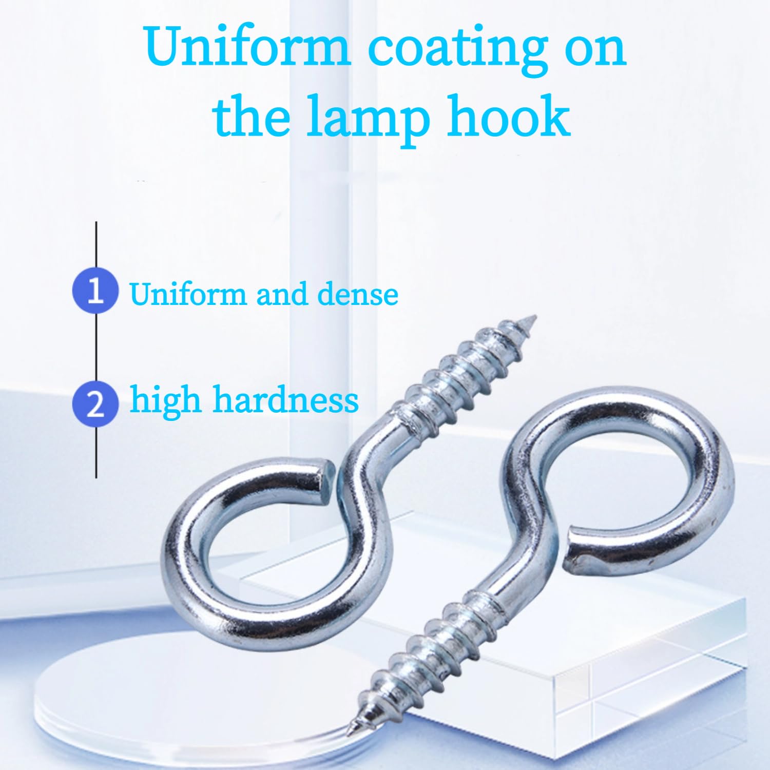 Eye Screws, 100Pcs 1 inches Screw Eyes Hooks, 304 Heavy Duty Screw Hooks, Self Tapping Eye Bolts, Indoor & Outdoor for Hanging Artwork - Image 3