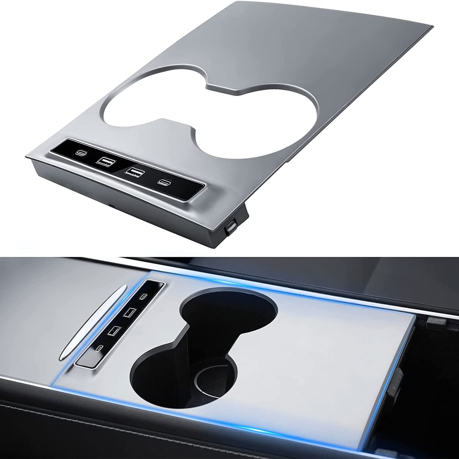 Stacja dokująca koncentratora USB z rozdzielaczem konsoli środkowej inteligentny czujnik adapter do szybkiego ładowania akcesoria odpowiednie do koncentratora Y szybka ładowarka wewnętrzna