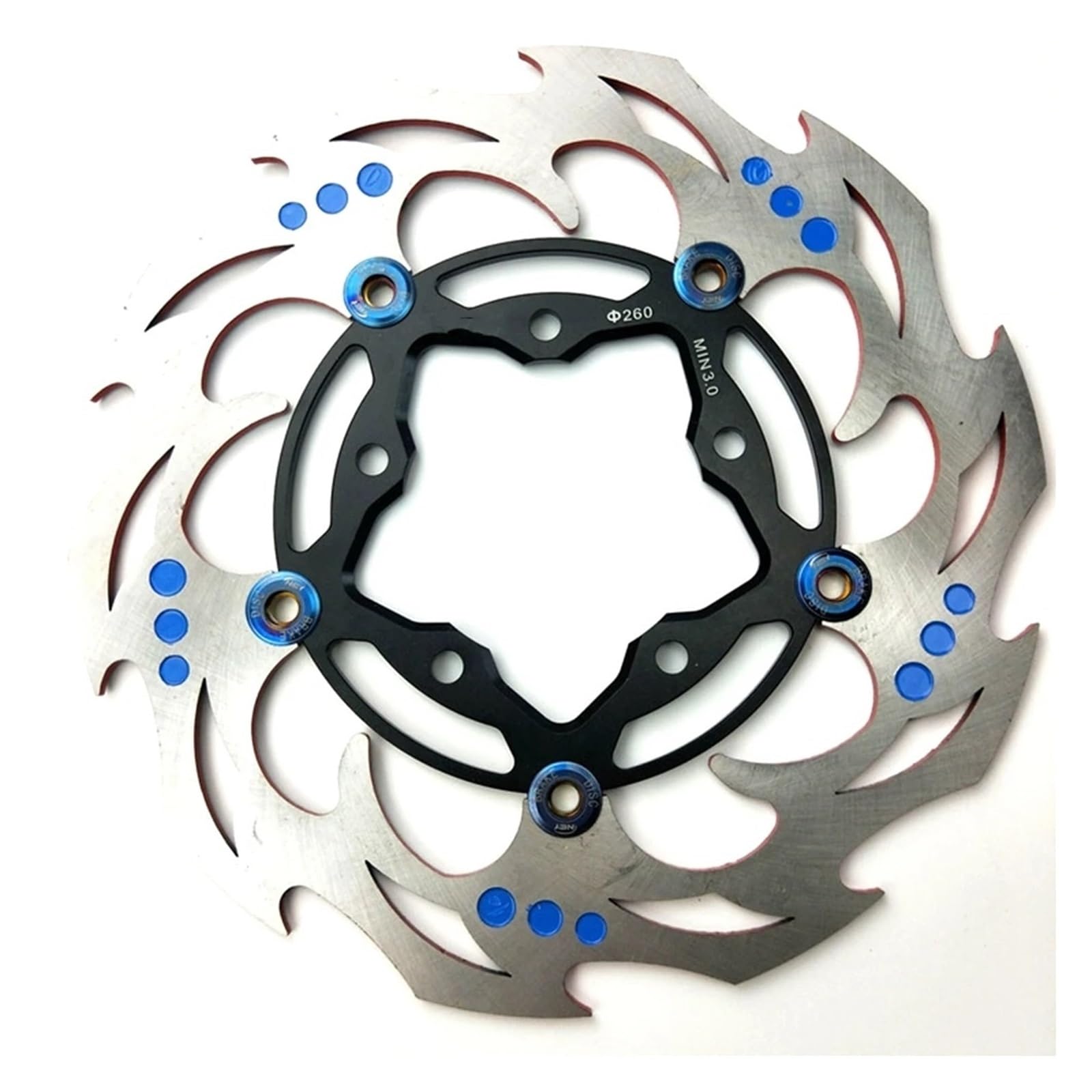 Disco freno flottante Freno A Disco Flottante Universale Per Moto 260 * 60mm A 5 Fori Per Aerox Per Nitro BWS Zuma RSZ FORCE Per M3(Titanium)