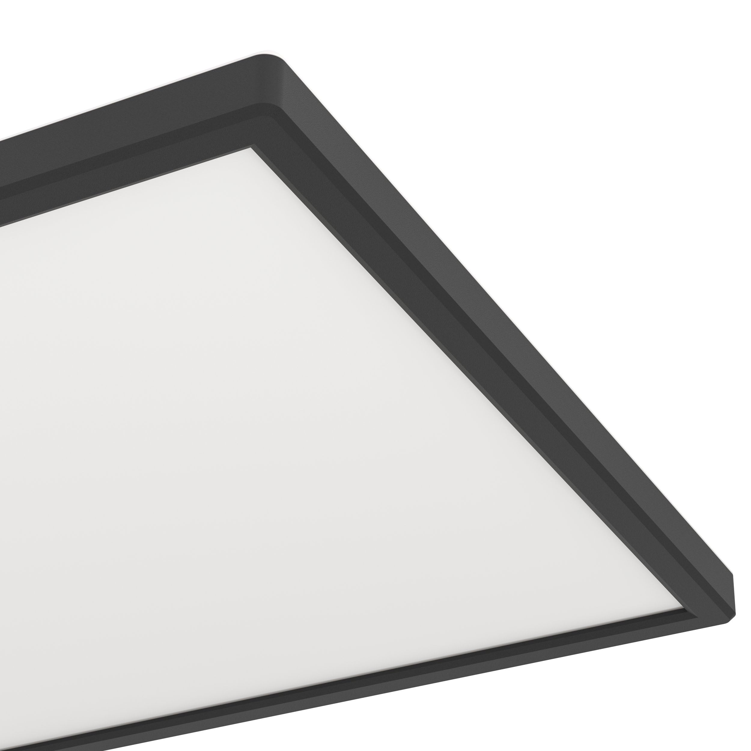 EGLO LED Deckenleuchte Rovito, runde Badezimmer Deckenlampe | Badlampe Decke aus Kunststoff in Schwarz und Weiß, Deckenbeleuchtung warmweiß-kaltweiß, IP44, 57x30 cm