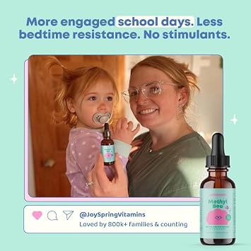 JoySpring Methylfolate for Kids | 5-MTHF Plus Methyl B12 Liquid Drops | Vitamin B12 for Kids | Methylated B Complex | MethylBee Berry Lemonade | USA Made | 30 Servings | Ages 3+