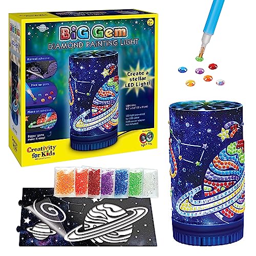 Creativity for Kids Big Gem Diamond Painting Light - Create Your Own DIY Night Light, Diamond Arts and Crafts Kit for Kids (Ages 6+)