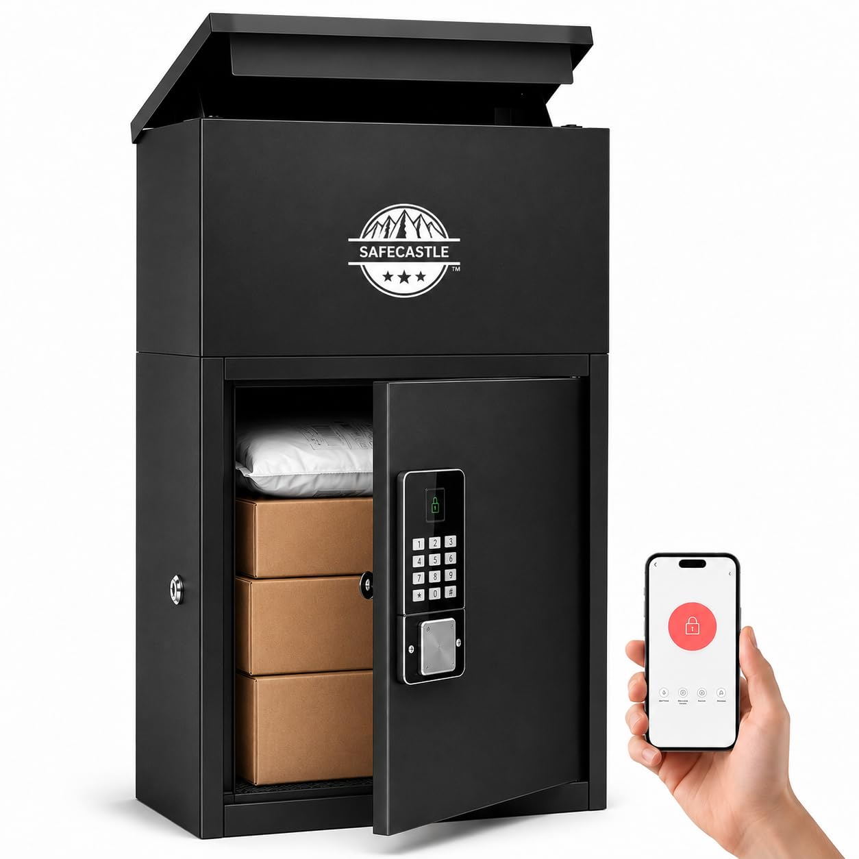 Outdoor Smart Parcel Drop Box– 13.39 x 9.65 x 26.1 in, Wall