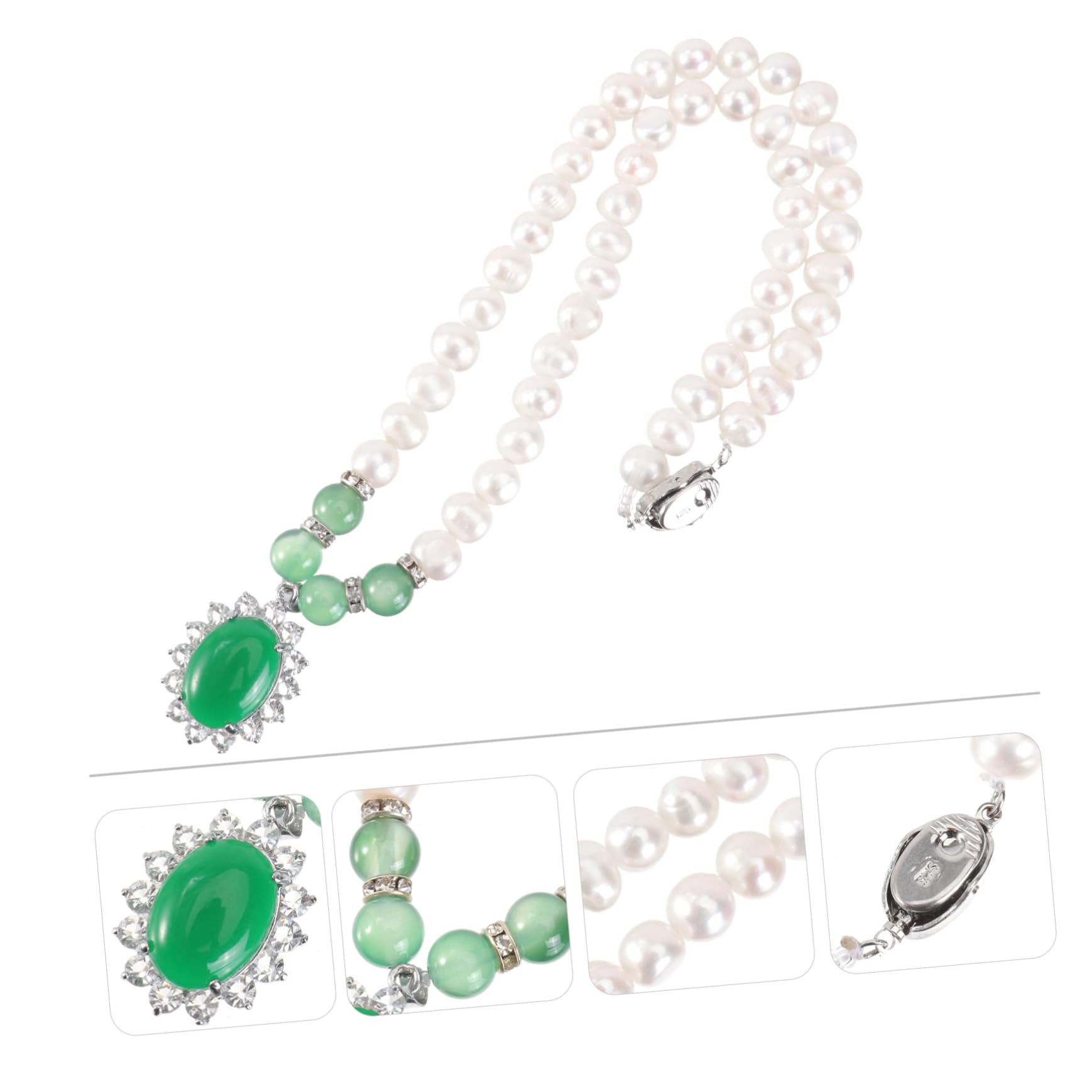 1set Collana Di Perle Naturali Di Con Pendente Elegante Per La Festa Della Mamma Accessorio Chic Per Occasioni Speciali e Uso Quotidiano Include Scatola e Certificato