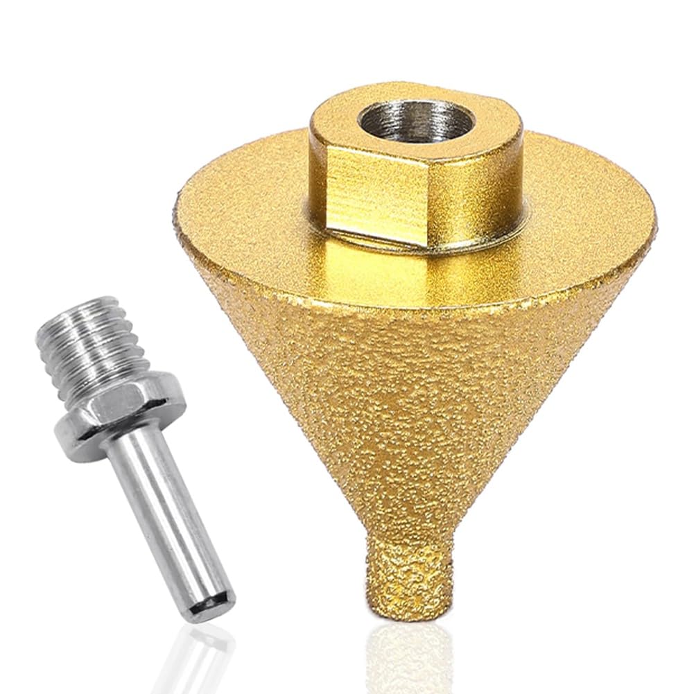 Littimoon Beveling Chamfer Bit 0-2 Inch (50mm),Countersink Drill Bit for Tile,M10 Thread for 100mm Angle Grinder