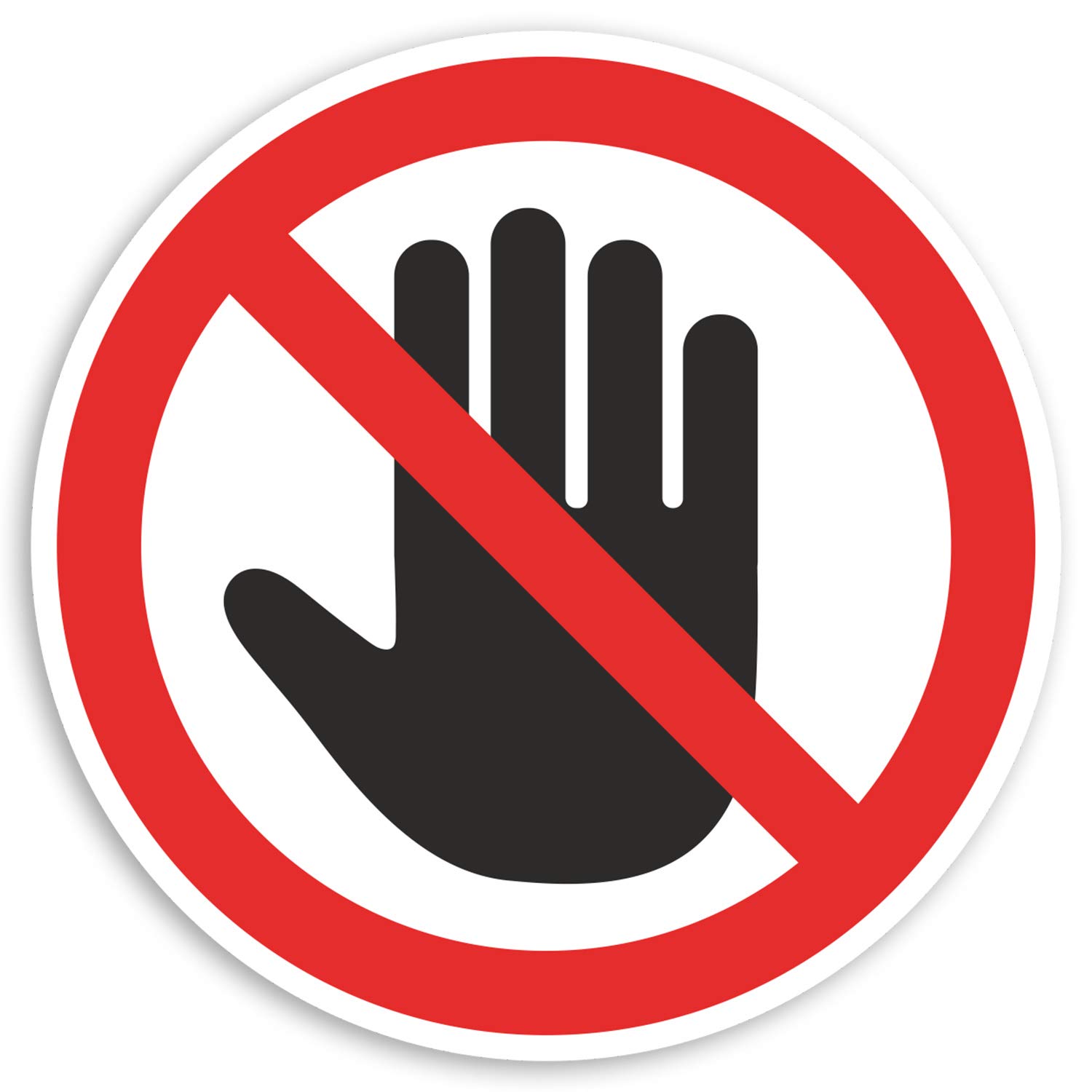 2 x 10cm Warning Stop No Entry Sign Vinyl Stickers - H&S Office Sticker #34081 (10cm Wide)