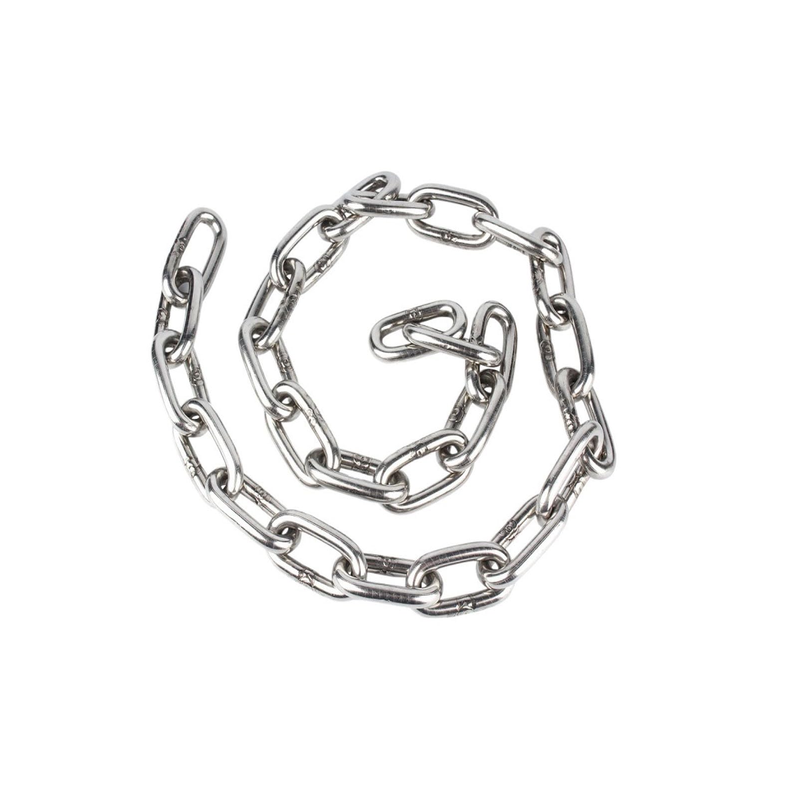 1 metro Cadena de Acero Inoxidable 8mm, Cadena de Acero Inox Resistente al Óxido, para Seguridad de Puertas, Tendederos, Jardín y Bricolaje