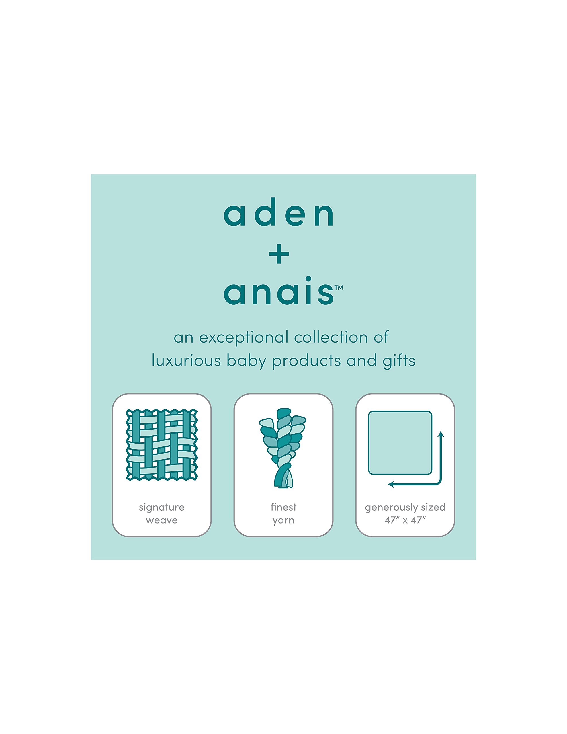 aden + anais 100% Cotton Muslin Swaddle & Receiving Blankets for Baby Girls & Boys, 120x120cm, Ideal Newborn & Infant Swaddling Wrap Set, Perfect Shower Gifts, 4 Pack, Keep Rising ASWC40016
