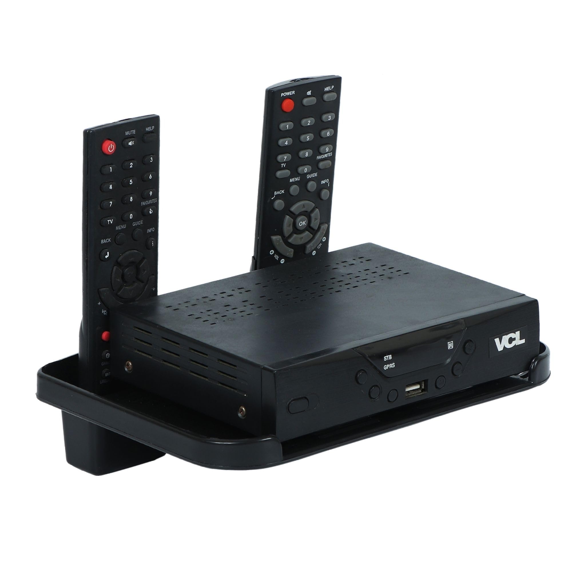Digiway Plastic Set Top Box Stand with 2 Remote Holder (Black)(Size:- 23 cm x 16.5 cm x 4.5 cm) — Amazon image 7