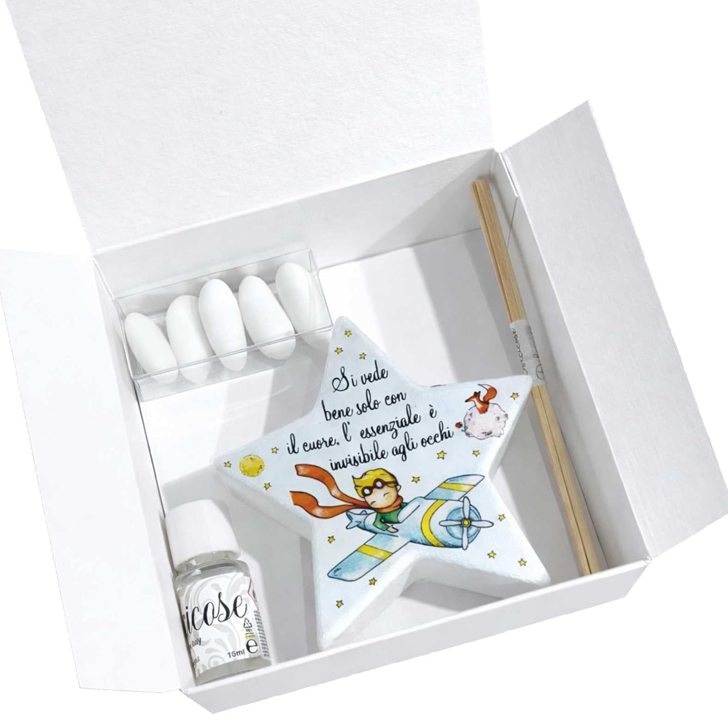 Set 10 Bomboniere Piccolo Principe con Elegante Scatola da Regalo per Cerimonie, Party e Gadget
