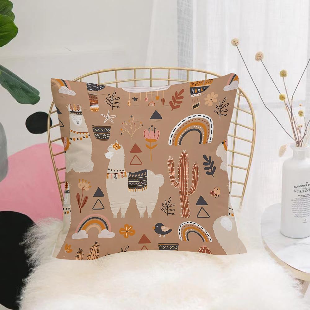 HYOSXW Cushion Cover,Throw Pillow Case Home Decorative for Living Room Bedroom Sofa Chair 16X16 Inch,Boho Llama rt set - MasterBundles,Pillowcase 40X40cm