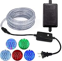 Vista 8 de Cuerda de luces LED, tira de luces LED de 1/2 pulgada, 3.3 pies/3.3 ft CA 110-130 V resistente al agua con 8 modos de parpadeo/desvanecimiento