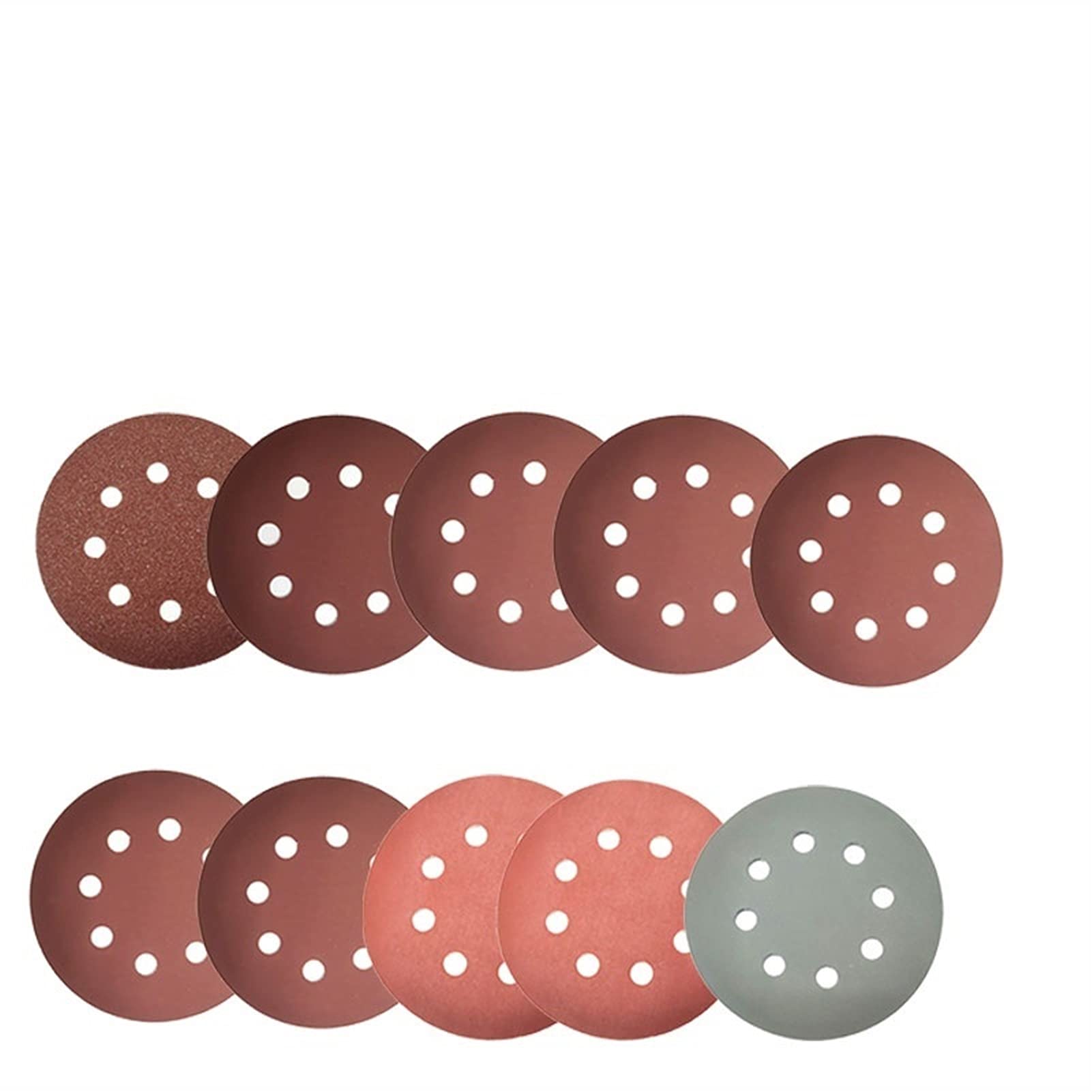 Disco de Lija 50 unids o 100 unids de 125 mm Discos de Lijado de Forma Redonda Papel de Lija Ocho Orificio Hojas de Arena Grit 80 a 3000 Hook and Loop Sanding Disc(100 PCS)