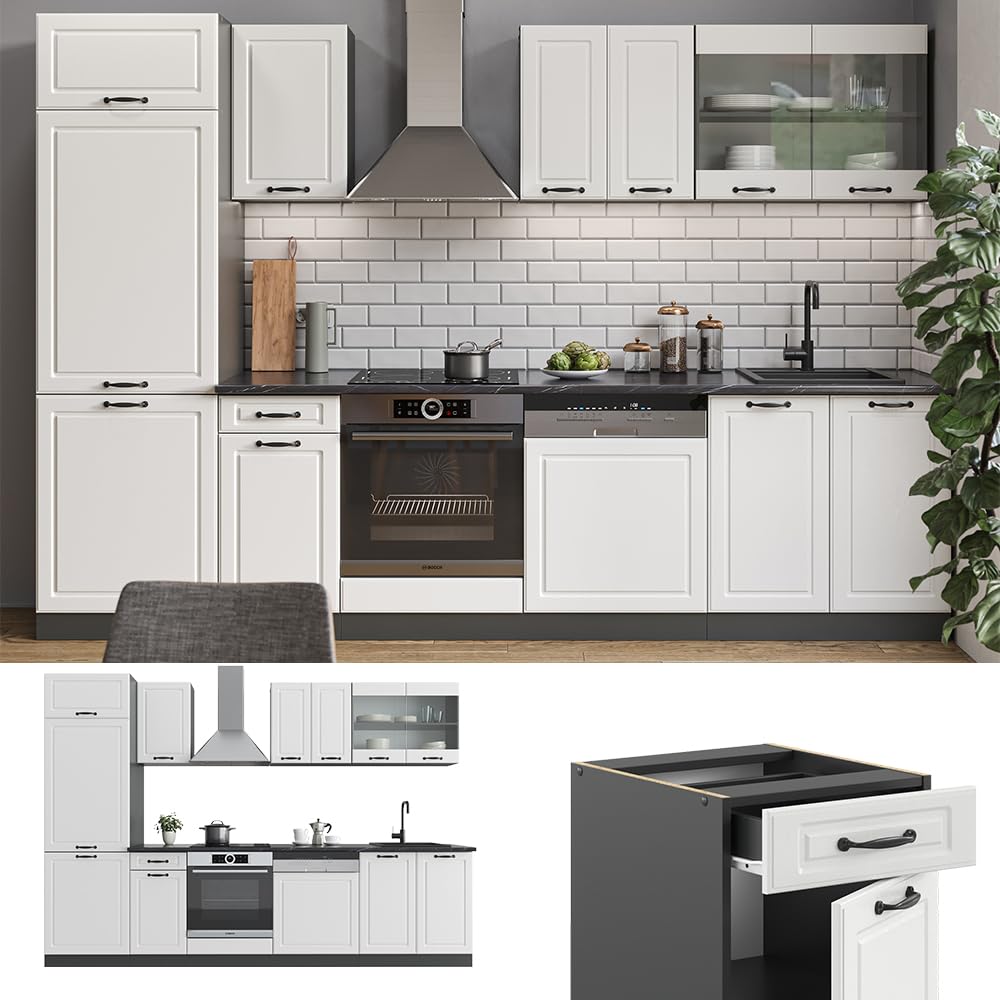 Kitchenette Cuisine intégrée R-Line Style rustique blanc