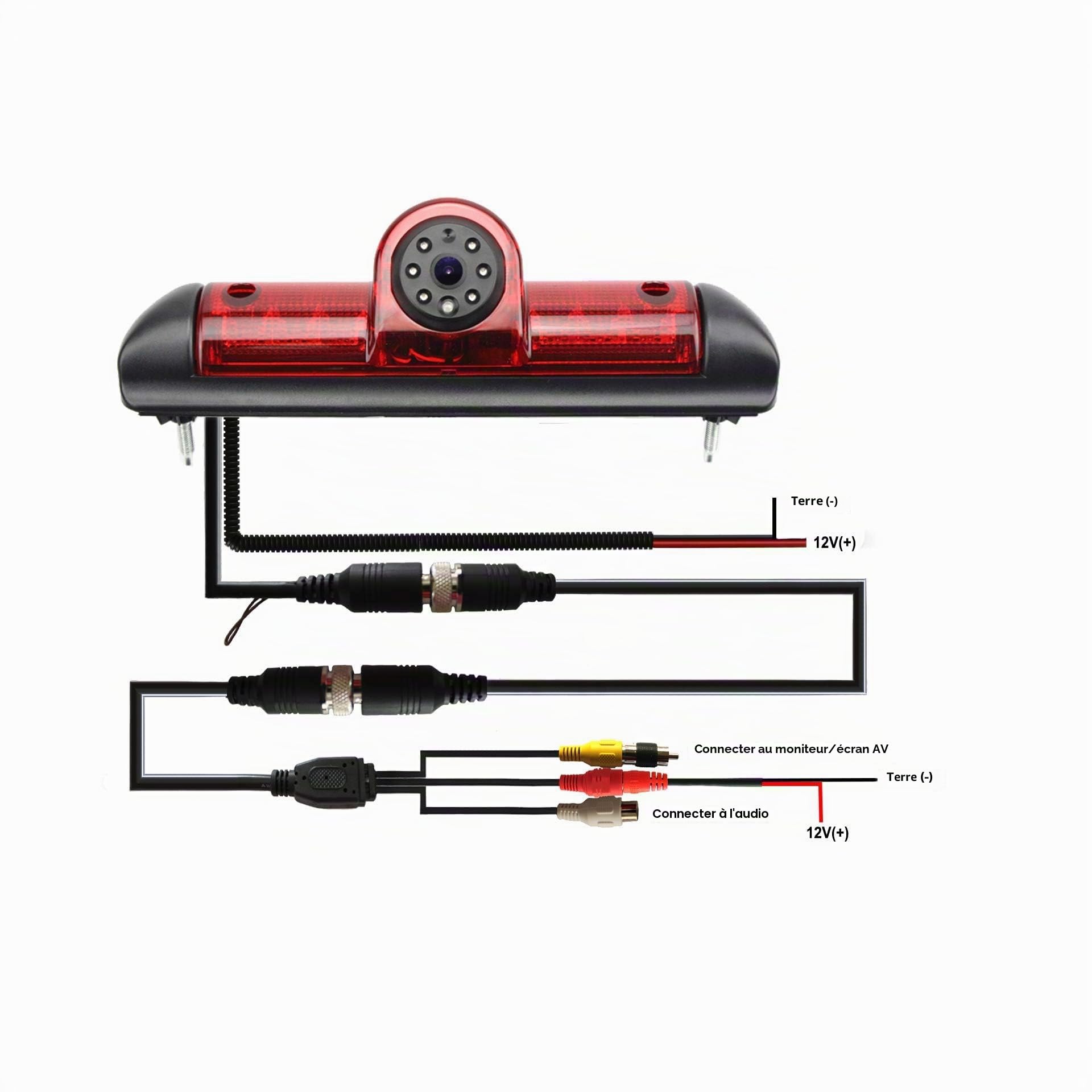 Caméra de recul avec feu arrière pour Peugeot Boxer et Citroën Jumper de 2006 à 2015.