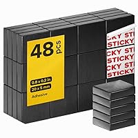 Vista 6 de Imanes cuadrados de cerámica fuertes con respaldo adhesivo (0.6x0.16"/15x4mm, 20 piezas) – Imanes adhesivos de servicio pesado, no corrosivos