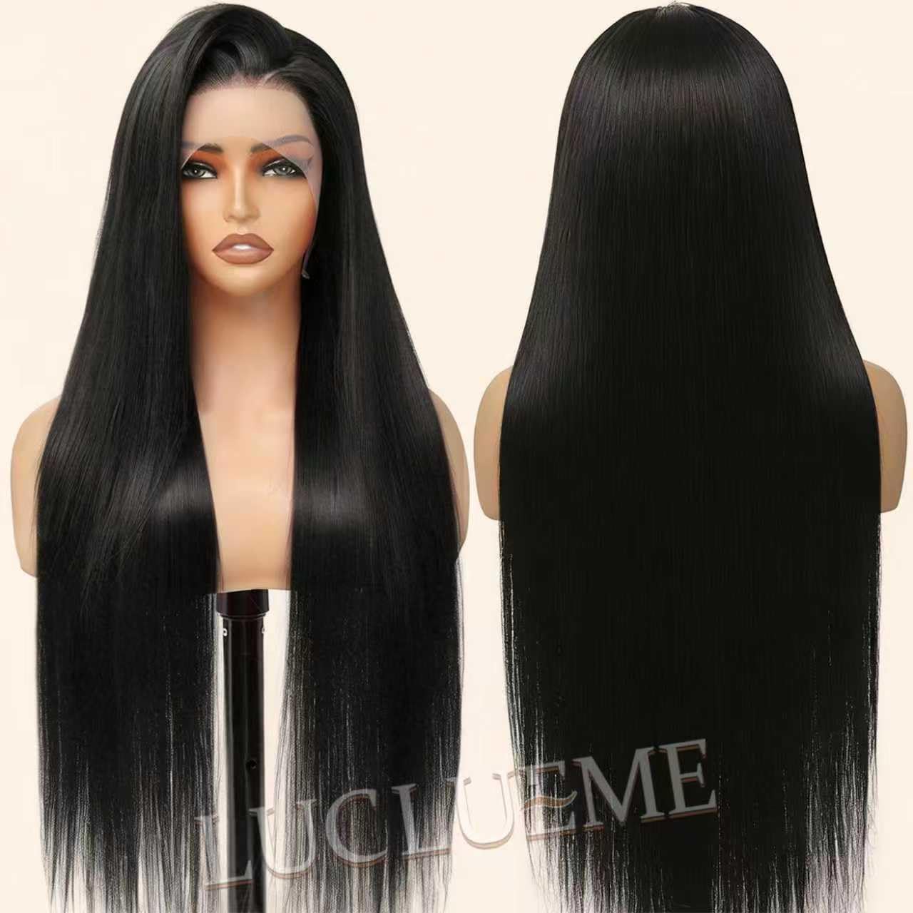 36 Inch Straight Wigs Human Hair 200 Density 13x6 Hd Lace Front Wigs Pre Plucked Straight Glueless Human Hair HD Transparent Human Hair Lace Front Wigs with Baby Hair Lace Front Wigs for Women