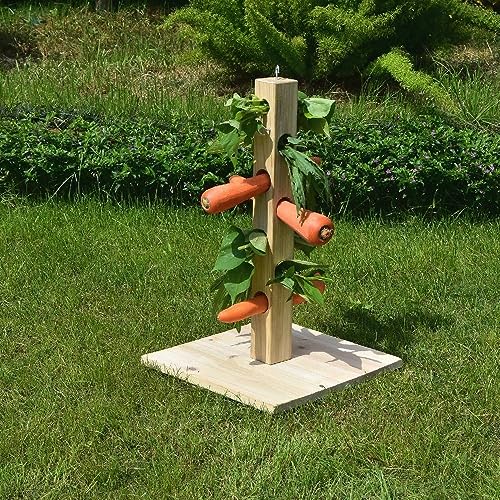 Melko Futterbaum Kaninchen Futterspender 45 cm hoch Nagerbaum Nagetiere Futterstation mit Erdspieß Futterraufe