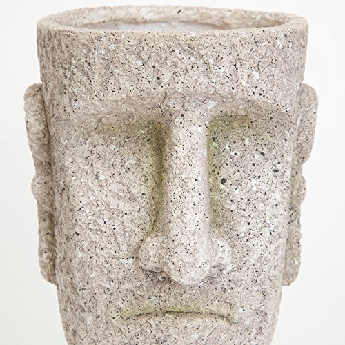 Bits and Pieces - Indoor/Outdoor Easter Island Statue Planter - Urn for Plants - Durable Polyresin Sculpture