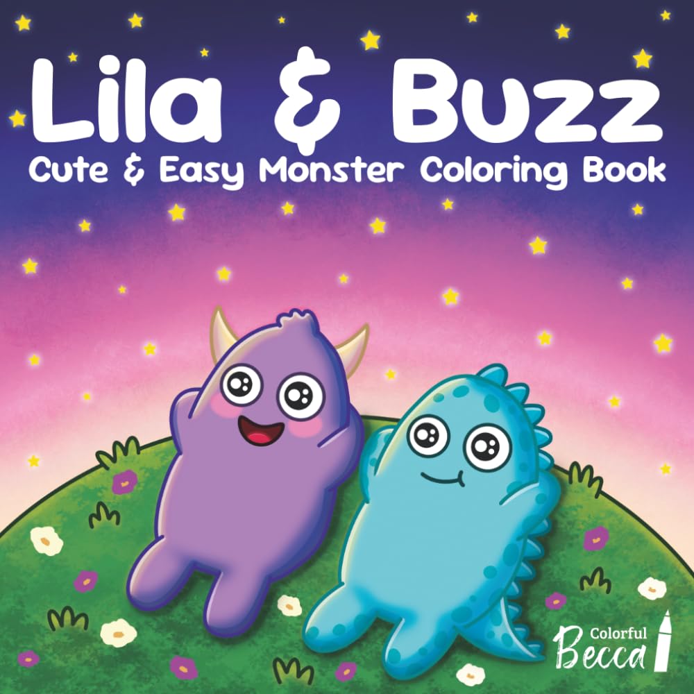 Lila & Buzz: Cute & Easy Monster Coloring Book
