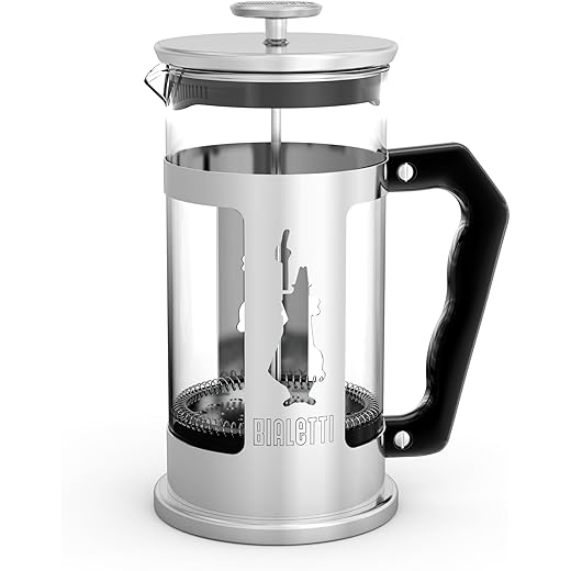 Bialetti 6860 Preziosa Stainless Steel 3-Cup French Press Coffee Maker, Silver (06860)