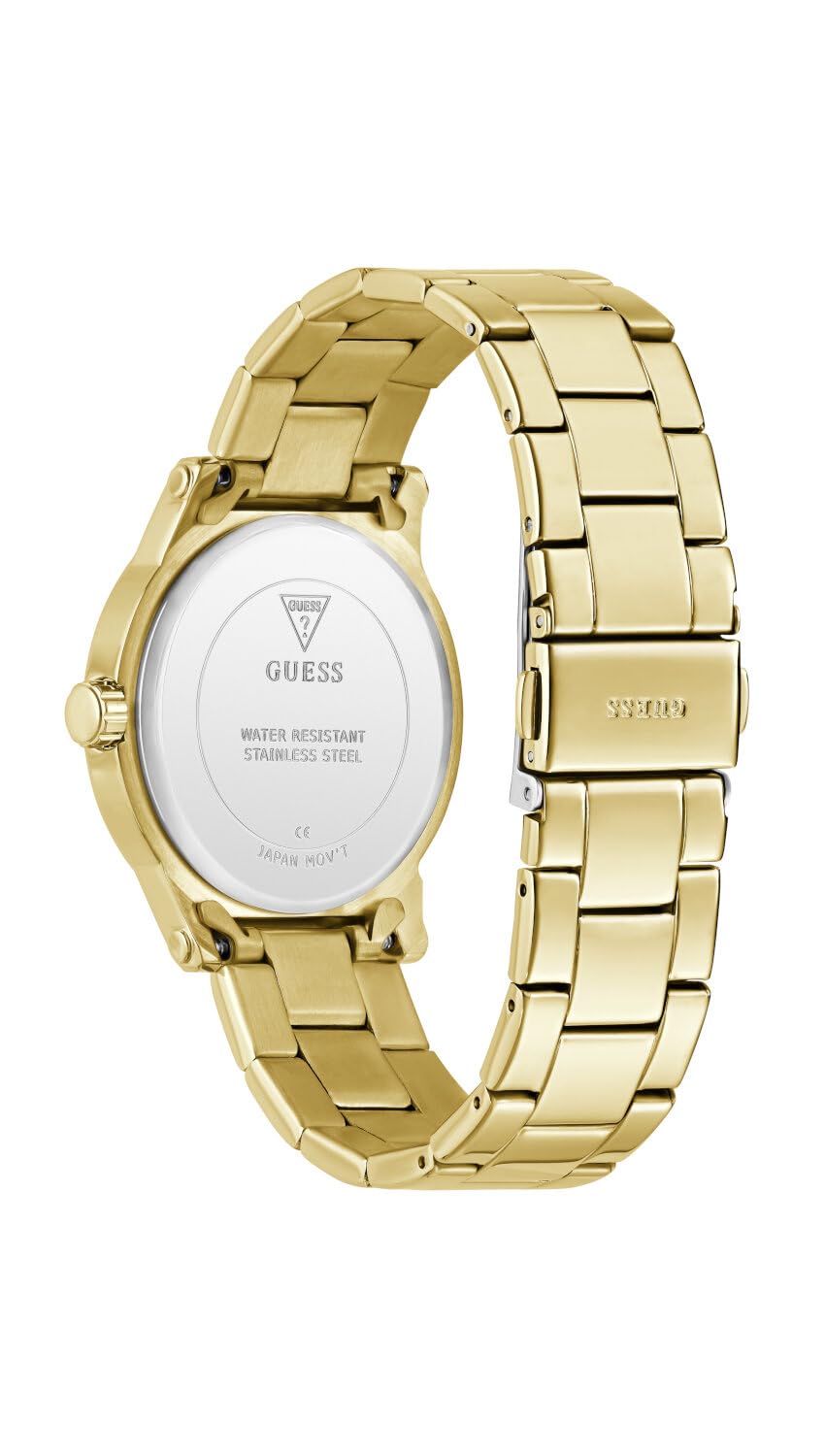 Guess GT Annette Damen Armbanduhr, Edelstahl, 26 mm, Edelstahlarmband, Farbe: Gold, 1 bar, Zifferblattfarbe: Gold, Zirkonia, GW0861L2