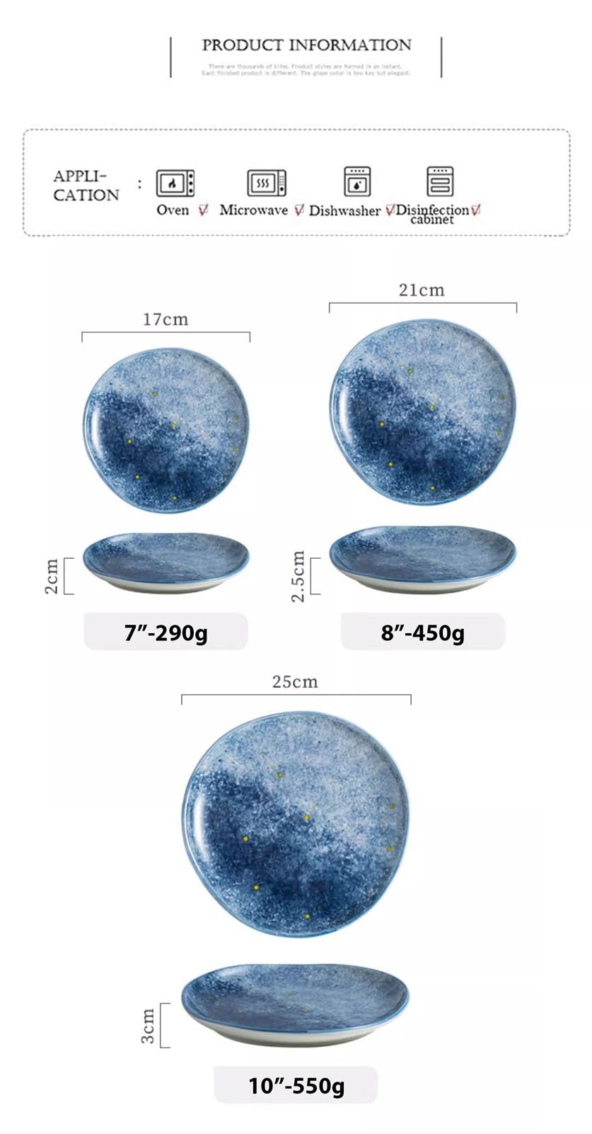 Meiiron Assiette Ronde irrégulière de Style Japonais Bols Peu Profonds en céramique émaillée Paquet de 2 Bols Japonais Ensemble de Vaisselle Assiettes Profondes (Color : B, Size : 10")