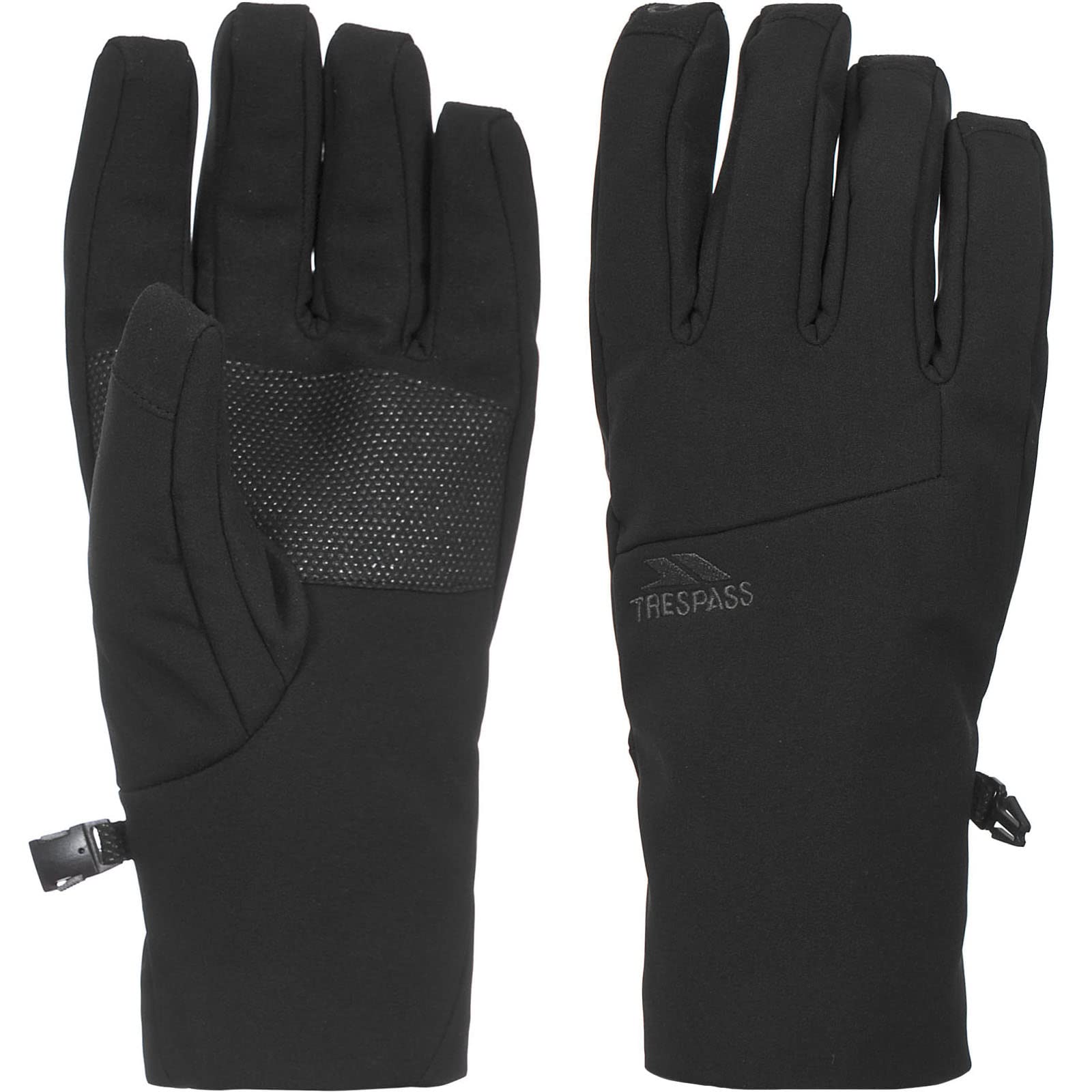 Trespass Royce, Black, XL, Touchscreen Compatible Softshell Gloves Adult Unisex, X-Large, Black