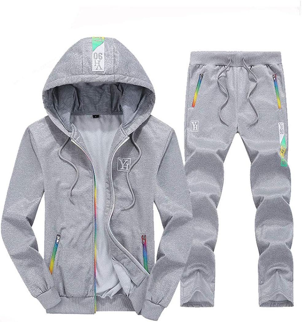 Men's Tracksuit Set Hooded Athletic Tracksuit Casual Full Zip Jogging Suit Sweatsuits 2 Pieces