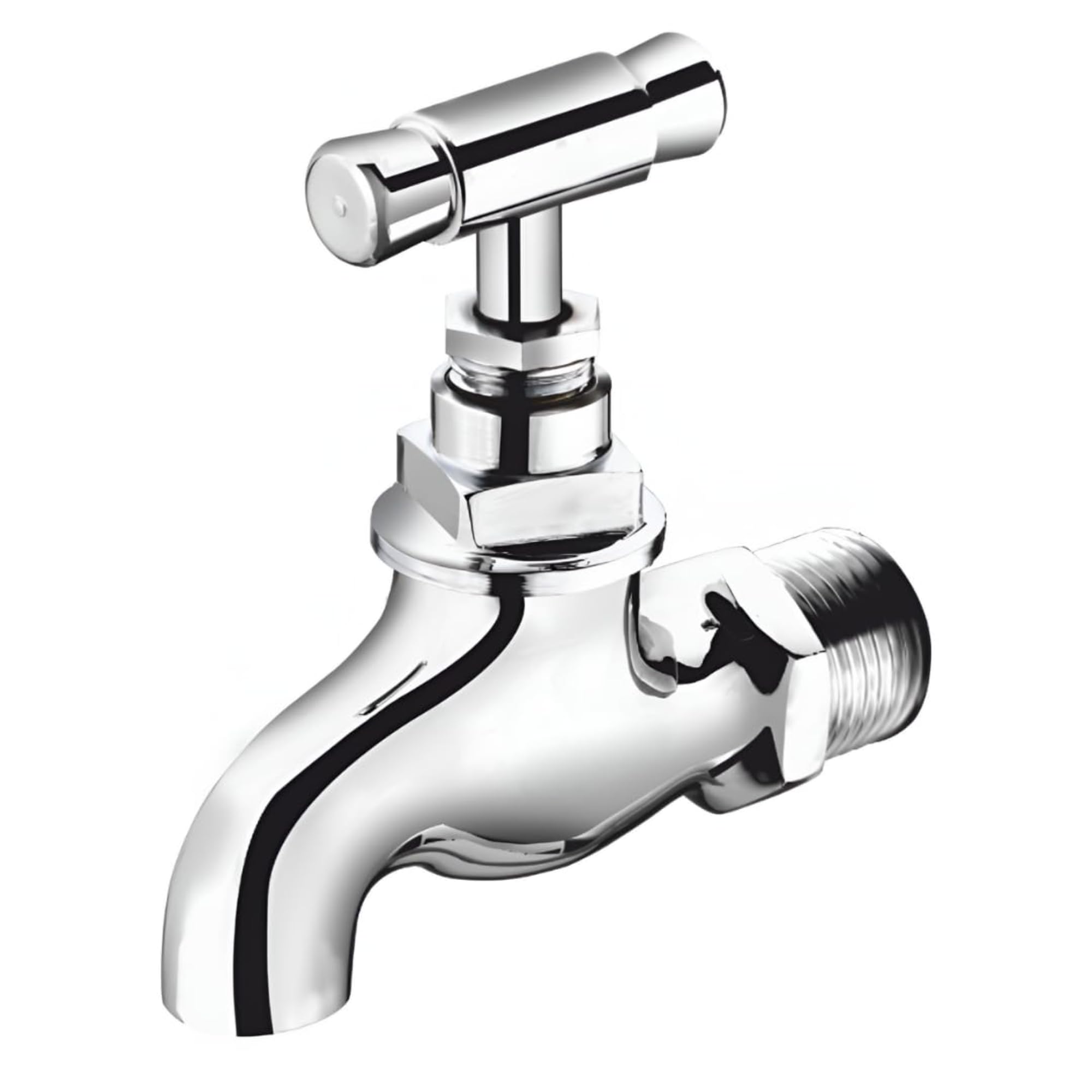 New Ware® Brass Bib Cock Faucet for Bathroom, Kitchen, Garden & Washing Area | Heavy Duty Brass Wall Mounted Water Tap | Leak Proof Quarter Turn Bib Tap for Home Outdoor Utility Use