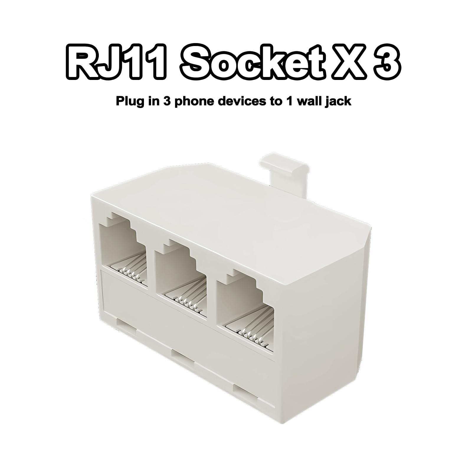 RJ11 Female to RJ11 Male Adapter Adaptateur Répartiteur De Ligne Téléphonique Séparateur Mural Téléphonique À 3 Voies Prise Rj11 Adaptateur Haut